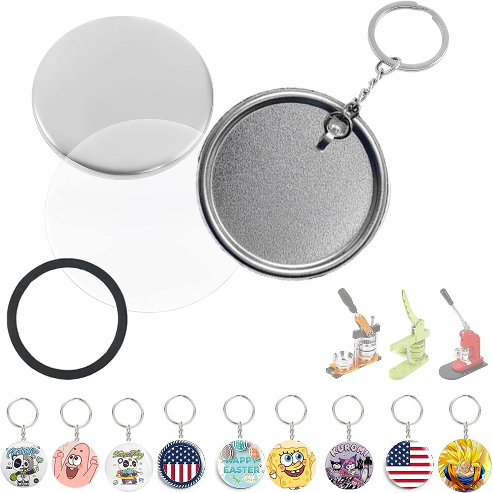 Button Maker Keychains Supplies 200 PCS 58Mm/2.25" Pin Making Kit for Button