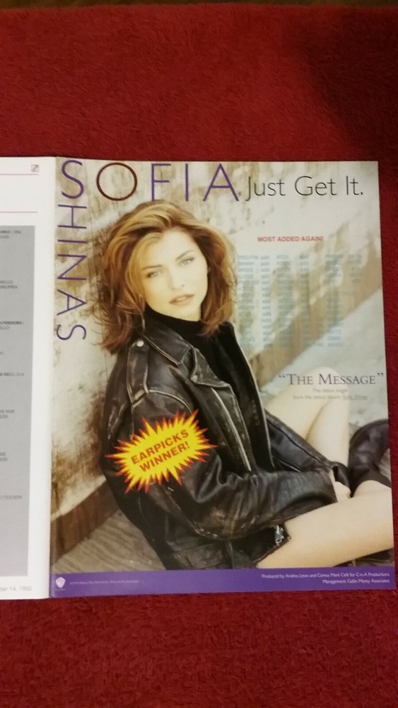SOFIA SHINAS - 1992 US Full-Page Ad 'The Message' Single (HITS Magazine)