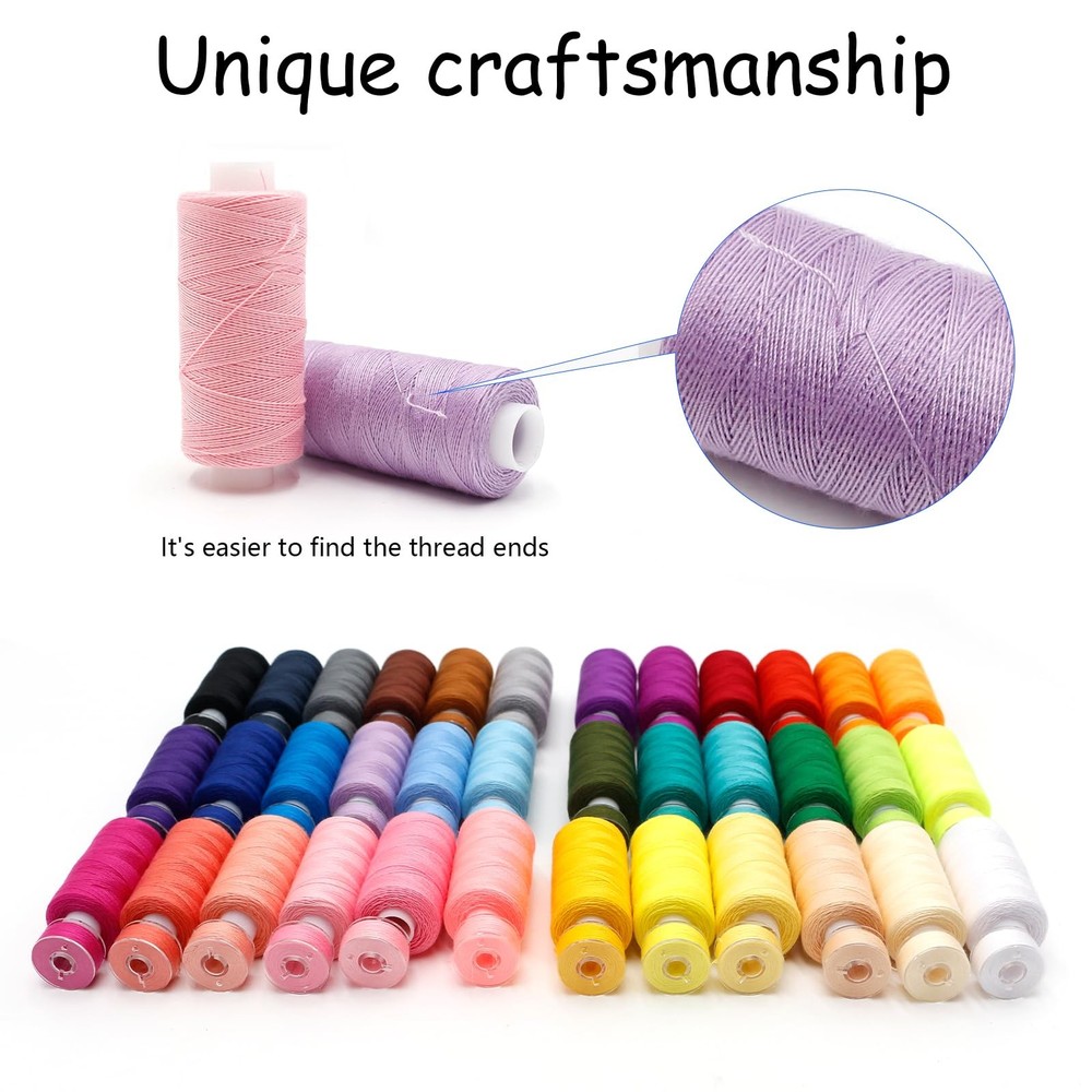 72Pcs Sewing Thread kit, 36 Assorted Colors Machine Threads with Spools, 36 S