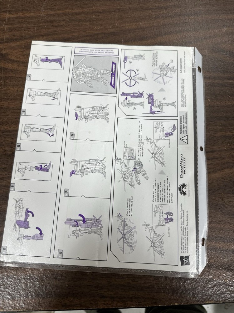Instructions Only Transformers Blackout Deception FC3