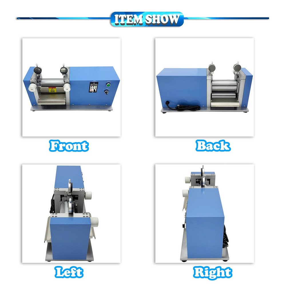 110V Lab Battery Electrode Sheet Roller Presser Φ97MM×200MM Calendering Machine