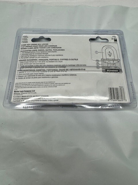 Master Lock No. 3 Padlock-1-1/2 in- Three Pack 3TRILF *New
