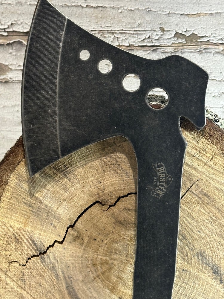 Master USA Stonewashed One Hand Throwing Axe 11" w/ Nylon Sheath