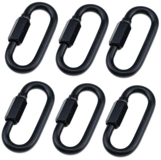 6MM Heavy Duty D Shape Chain Locking, Chain Quick Link Connector- Black M6