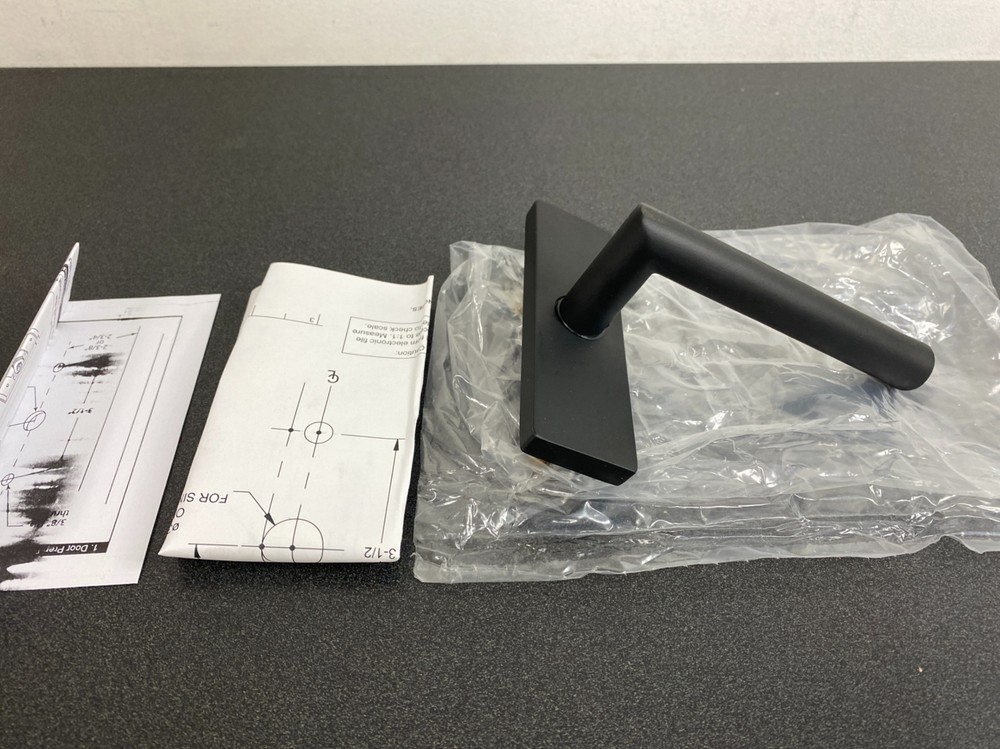 Emtek 5005US19 5 Inch Long Stretto Rectangular Single Dummy Sideplate Flat Black