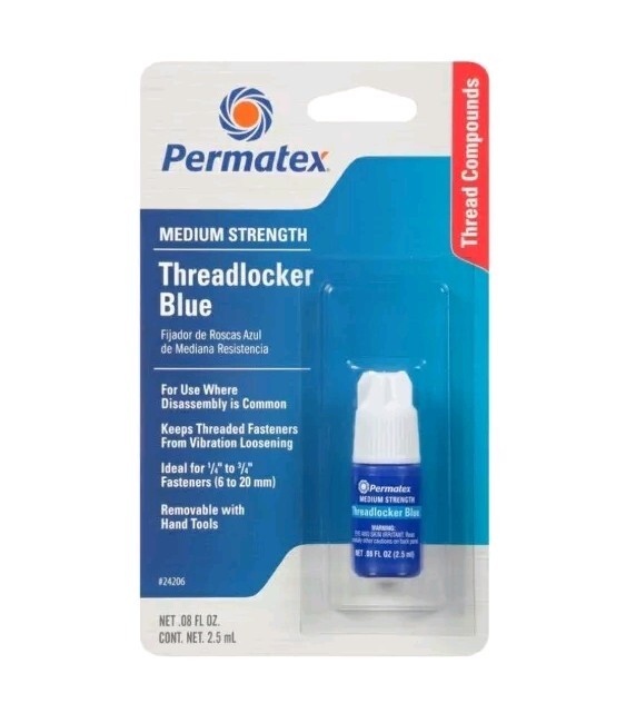 Permatex 24206 Medium Strength Threadlocker Blue, 2.5 ml