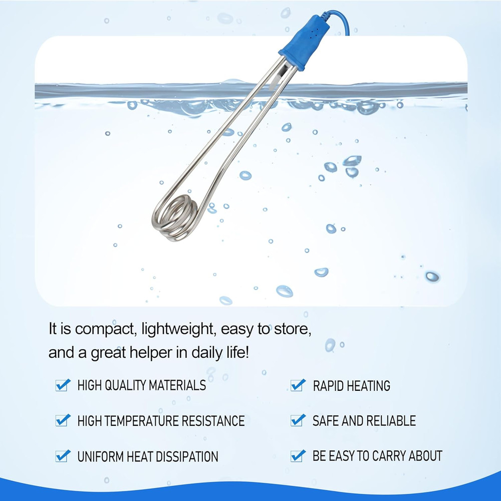 Portable Submersible Immersion Water Heater - 1000W/1500W High-Power