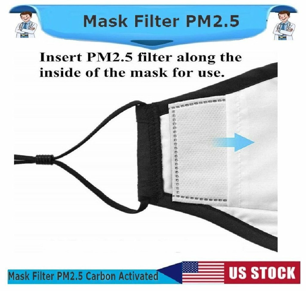 Replaceable Face Mask Carbon Filter PM 2.5 (20 Pack)-IN STOCK USA