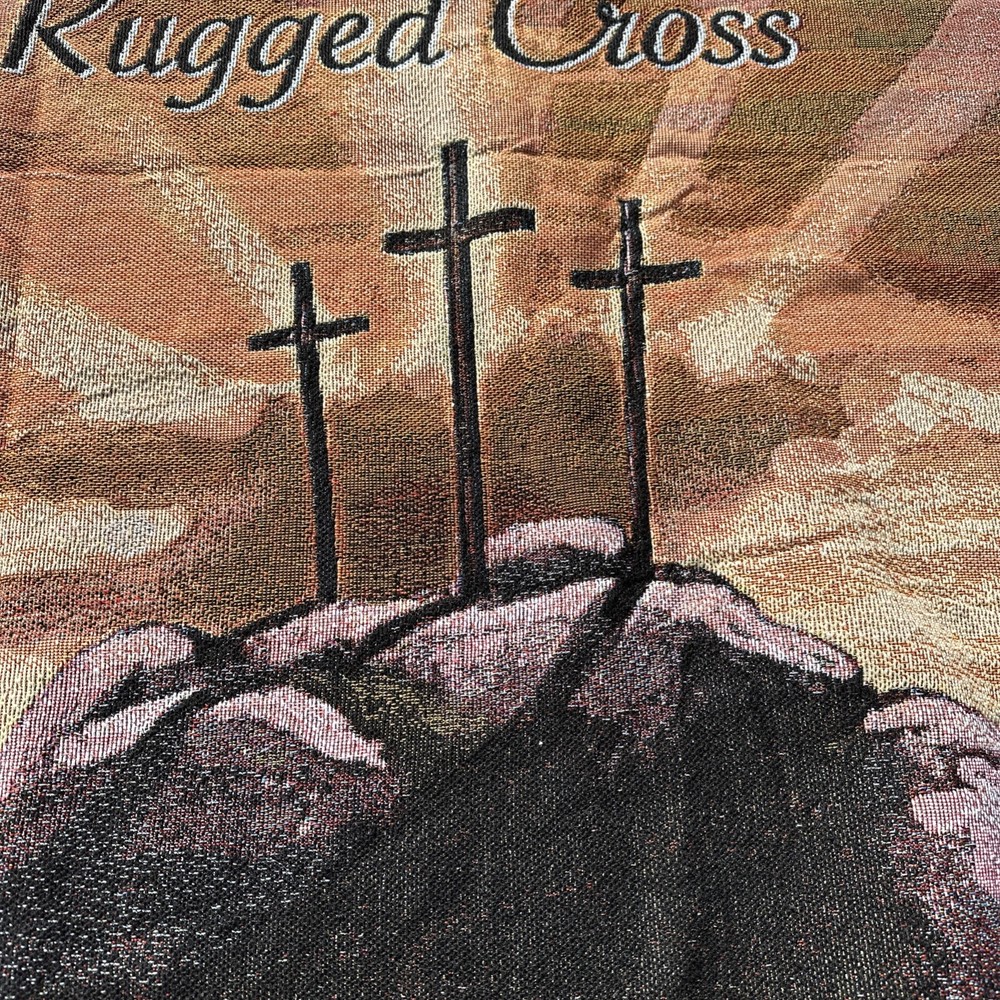 The Old Rugged Cross Tapestry Throw Blanket 49x61”