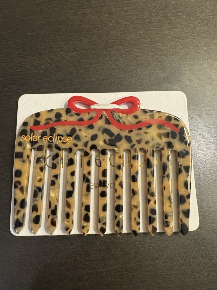 Solar Eclipse Pocket Comb Leopard Bow Full Size NEW