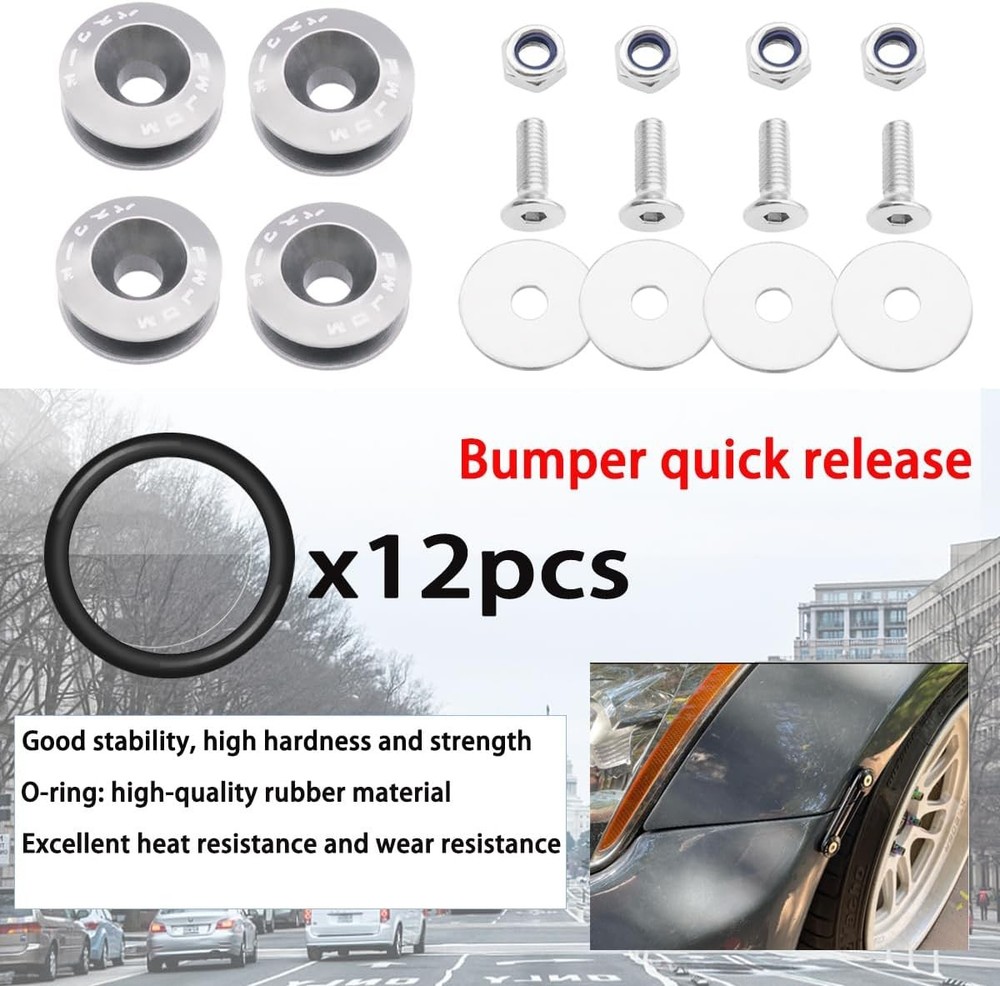 Bumper Quick Release, Front Rear Bumper Holders Quick Release Ki Color: silver