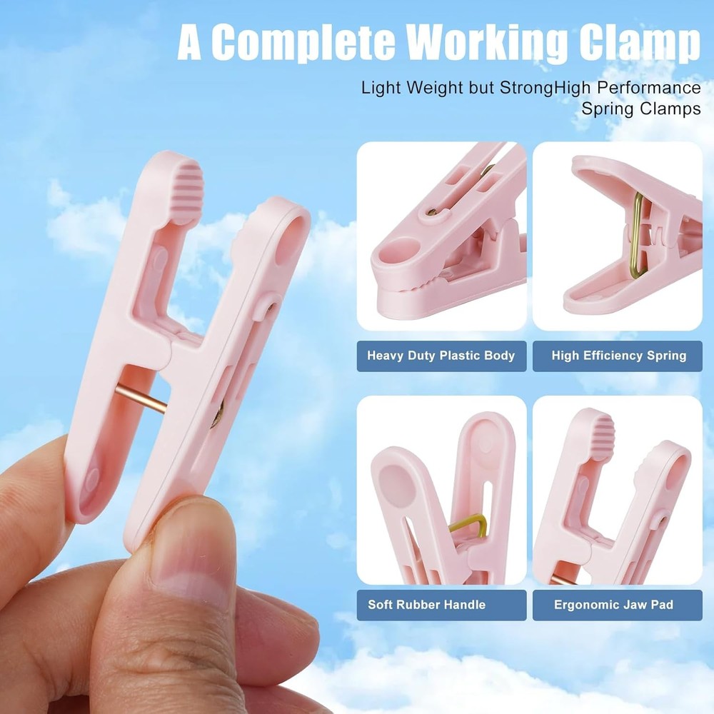 32Pcs Colored Clothes Pins Plastic Laundry Clips,Package Colour