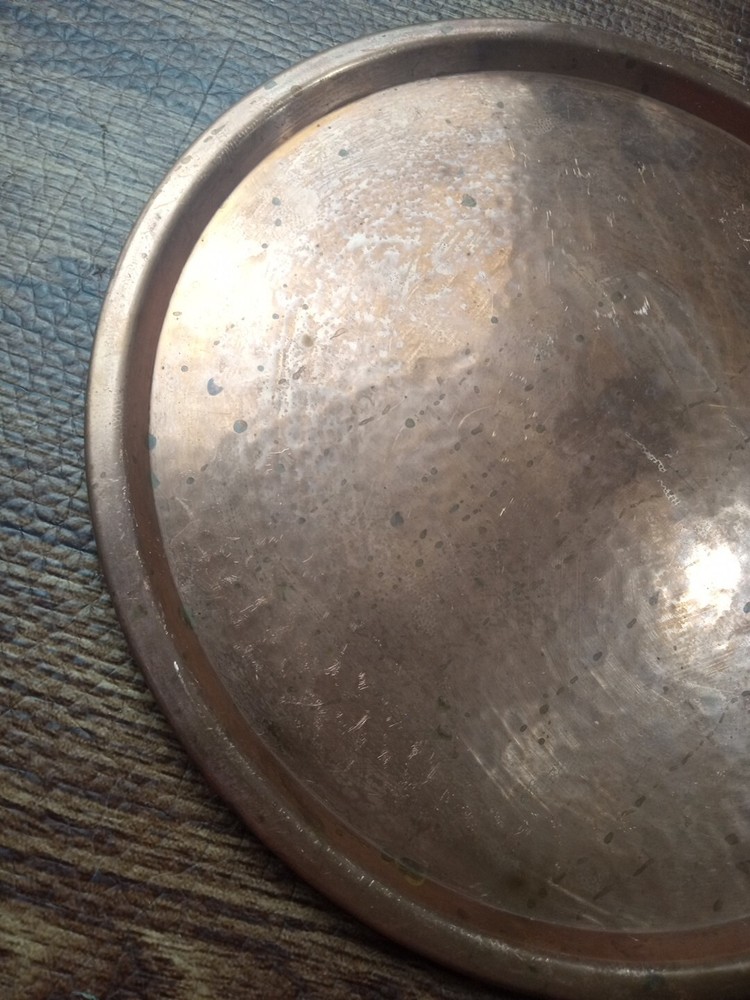 Copper Tray Circular Under Plate 11”