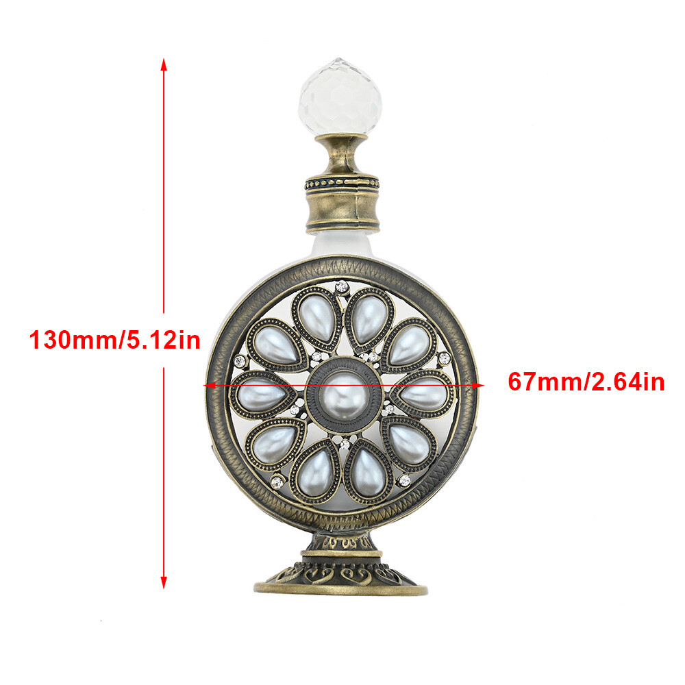 30ml Crystal Vintage Pearl Perfume Bottle Empty Refillable Container Decor Gift