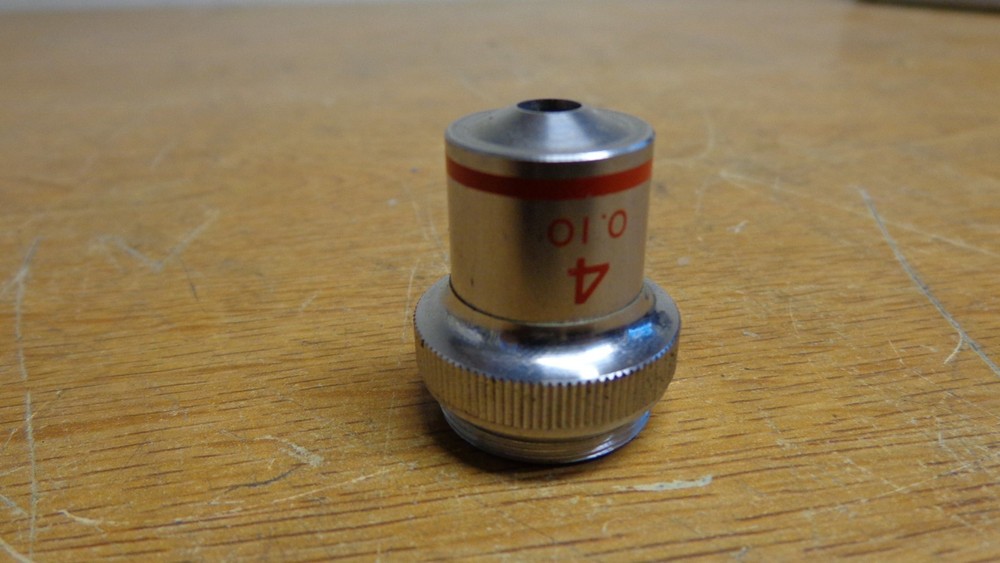 MICROSCOPE OBJECTIVE LENS (F) 4 0.10 red bend