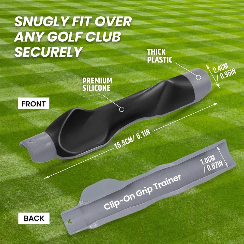 Clip-On Golf Grip Trainer, Golf Swing Training Aid for Improving Proper Hand Pos