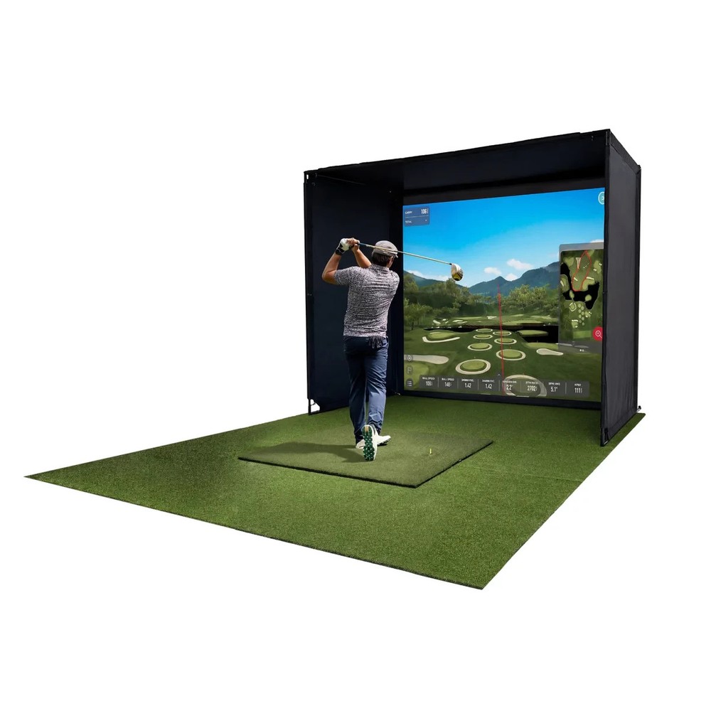 Golf Simulator Metal Enclosure Poles 8x8 Impact Screen Backdrop Complete