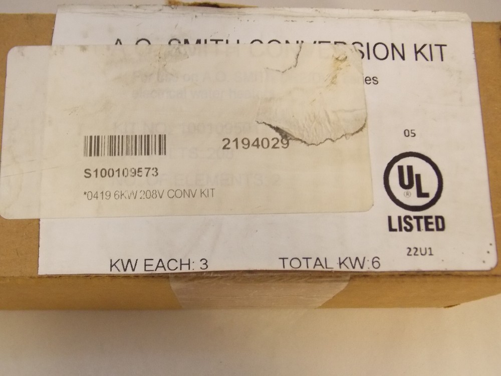 AO Smith 100109573 Conversion DEN/DEL 2-ELEMENT 3000W/ea. 208V