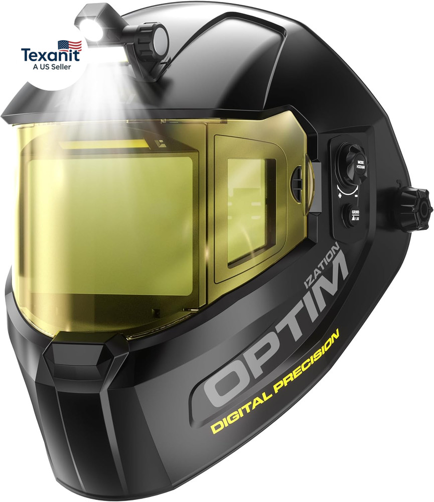 Welding Helmet with Light-Full Digital Filter, 7.2"X3.2" Extra Wide Panoramic Vi