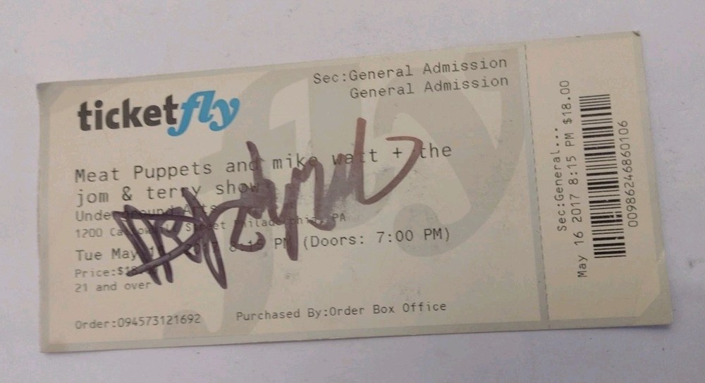 Meat Puppets Ticket Stub Signed