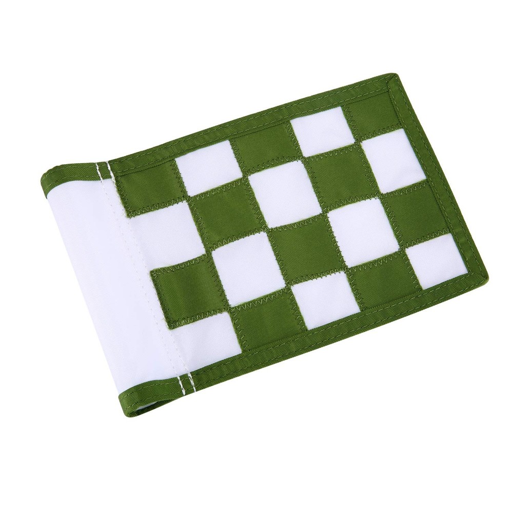 Nylon Golf Putting Green Flags - Solid & Checkered, White-Green