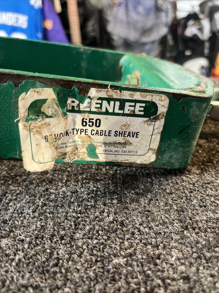 Greenlee 6” Sheave 4000 Lbs Model 650 For Tugger Puller