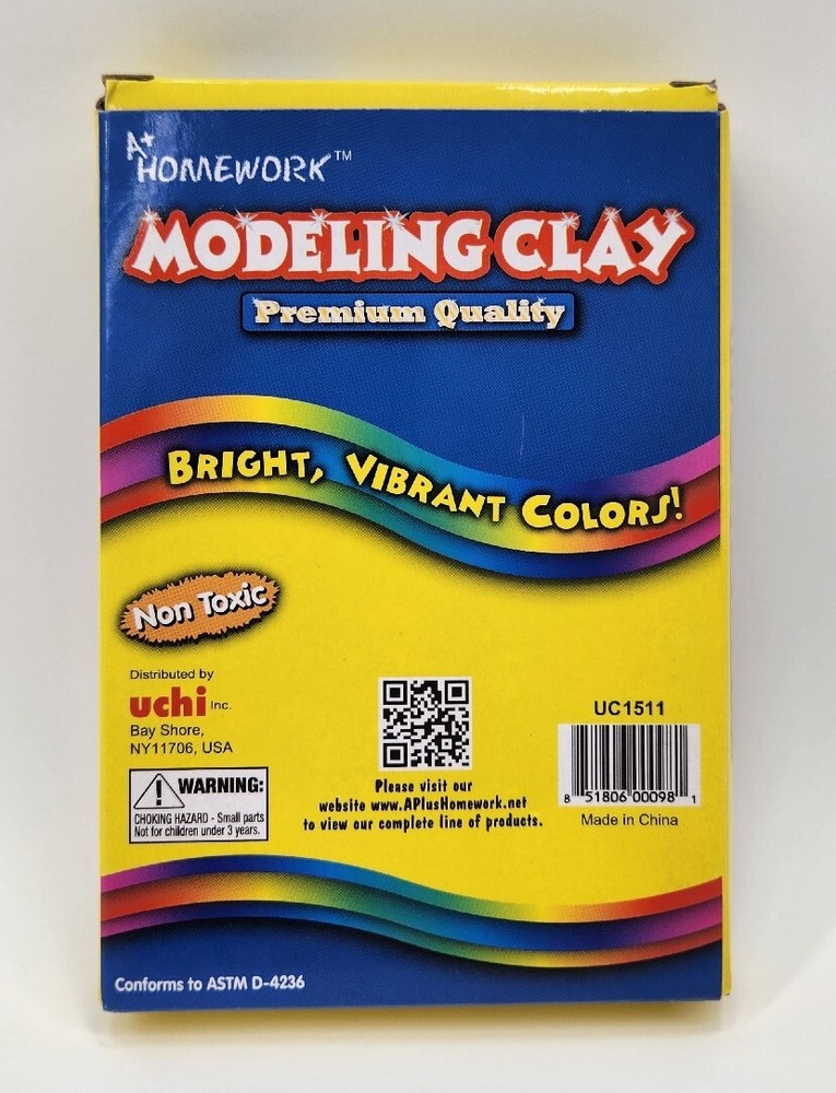 A+ Homework Premium Quality Bright Multicolored Non Toxic Modeling Clay