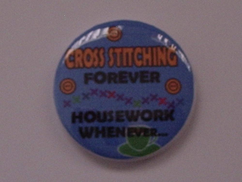 Magnetic Needle Minder Keeper Cross Stitch Button  / Fridge Magnet 