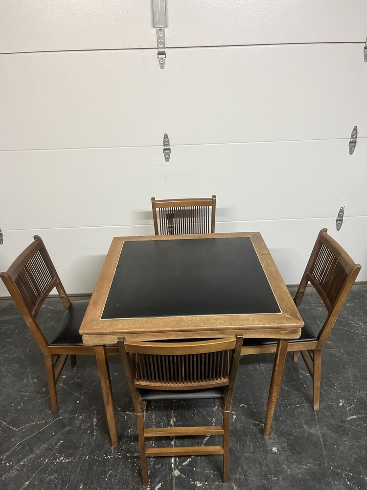 Leg-O-Matic Folding Table, 6 Chairs