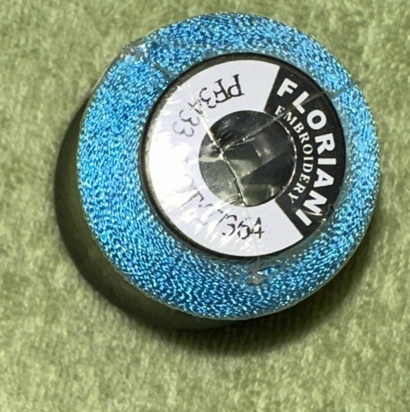 Floriani Embroidery Thread PF3433 Blue Polyester 1,100 Yards NOS