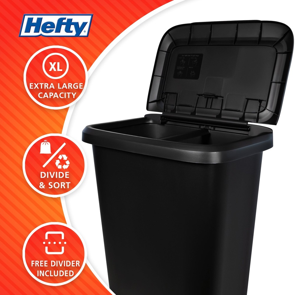 20.4 Gallon Trash Can Plastic Dual Function Divided Extra Large Kitchen Trash US
