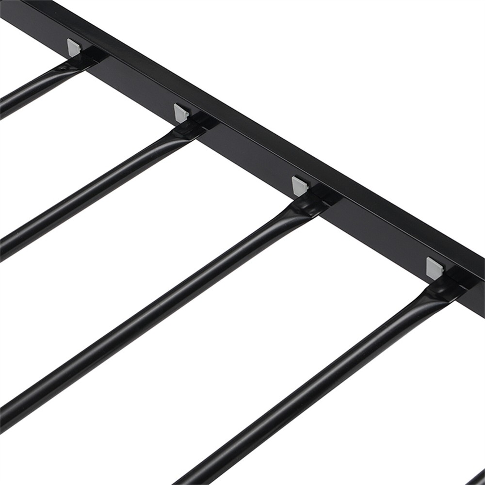 Modern Twin Size Bed Frame Metal Platform Bed Frame Sturdy Slat Support Black US