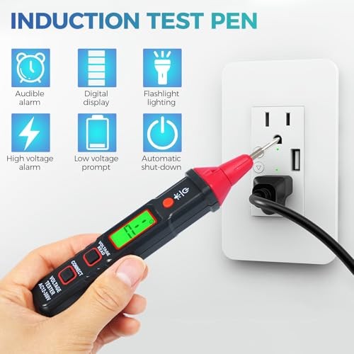 Digital AC Voltage Tester Screwdriver – LCD Display, High/Low Voltage Alert,