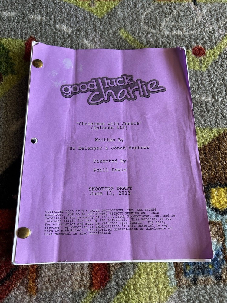 Good Luck Charlie / Jessie Crossover Shooting Draft Script Disney Channel 2013