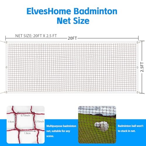 Professional Badminton Net 20x2.5FT, Portable Badminton Net for Backyard,