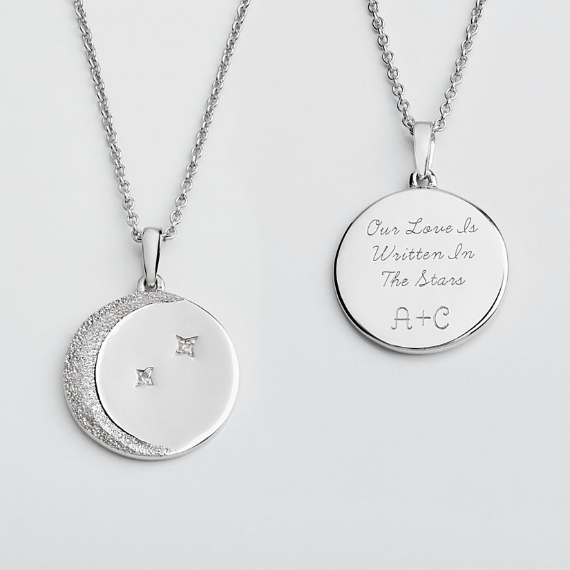 Personalized Diamond Star Necklace Sterling Silver Custom Initial Gift For Her