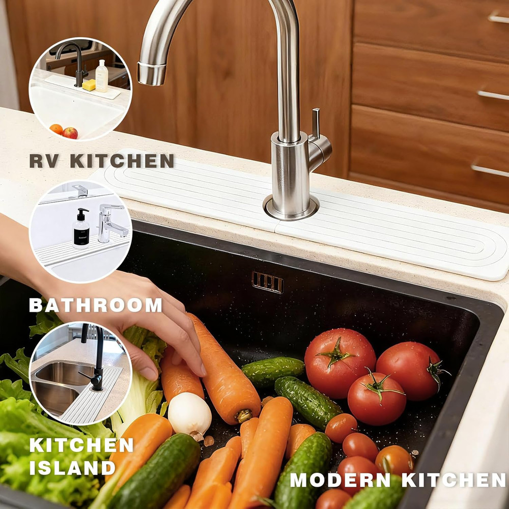 Diatomite Stone Sink Mat, Ultra Absorbent Drying Protector for Kitchen and Bath
