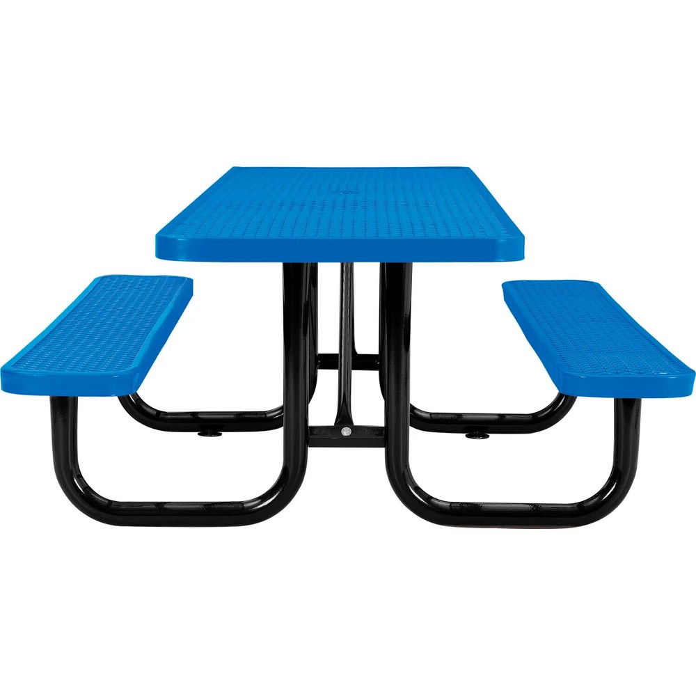 8' ADA Rectangular Picnic Table Expanded Metal Blue (96" Long)