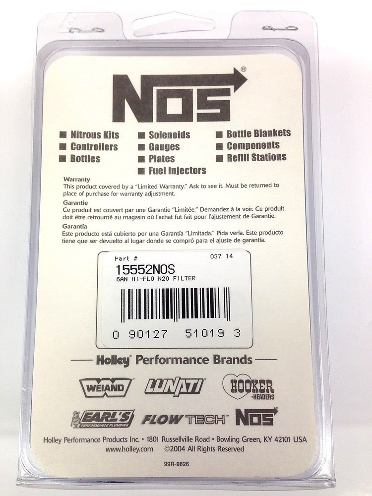 Nitrous Oxide Systems NOS15552 Nitrous Billet Inline Filter -6AN 140 Micron