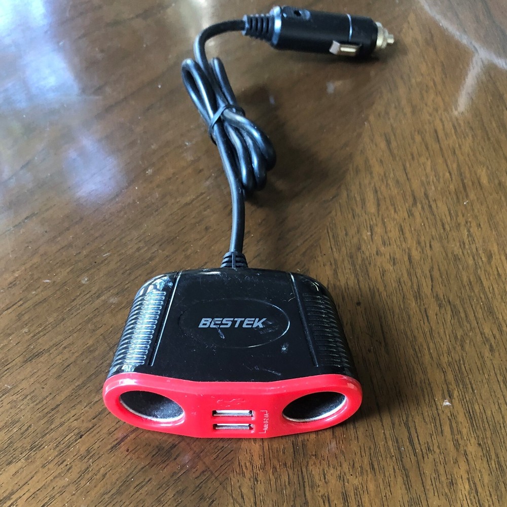 BESTEK 150W 2-Socket Cigarette Lighter Splitter Power Adapter with 2 USB Outlets