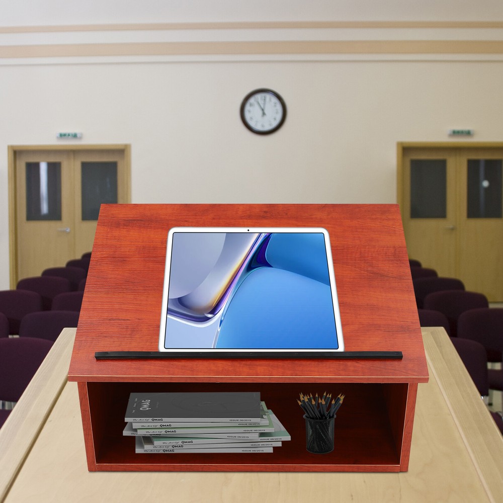 Portable Tabletop Lectern Classroom Presentation Lectern Table Top Lectern Brown