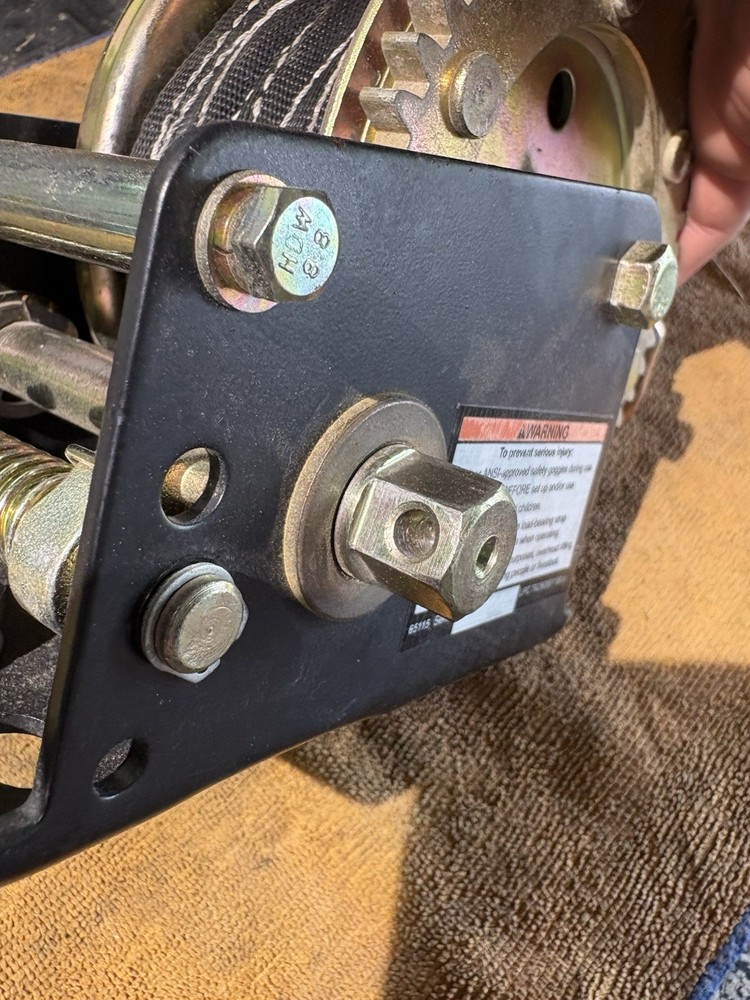 HAUL-MASTER 1200 lb. Capacity, 19.7 ft. Strap Hand Winch