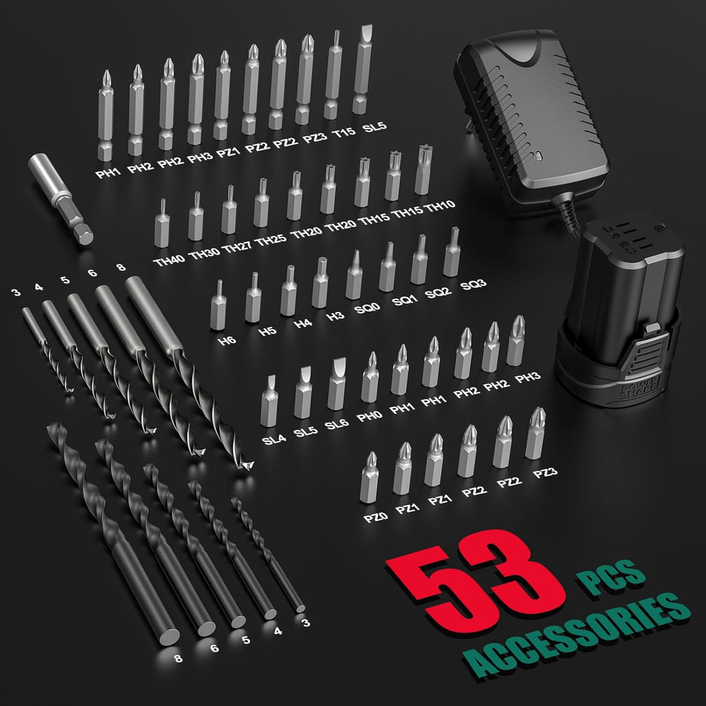 HYCHIKA Drill Set, True Brushless Power Drill Driver 16.8V Cordless Compact Dril