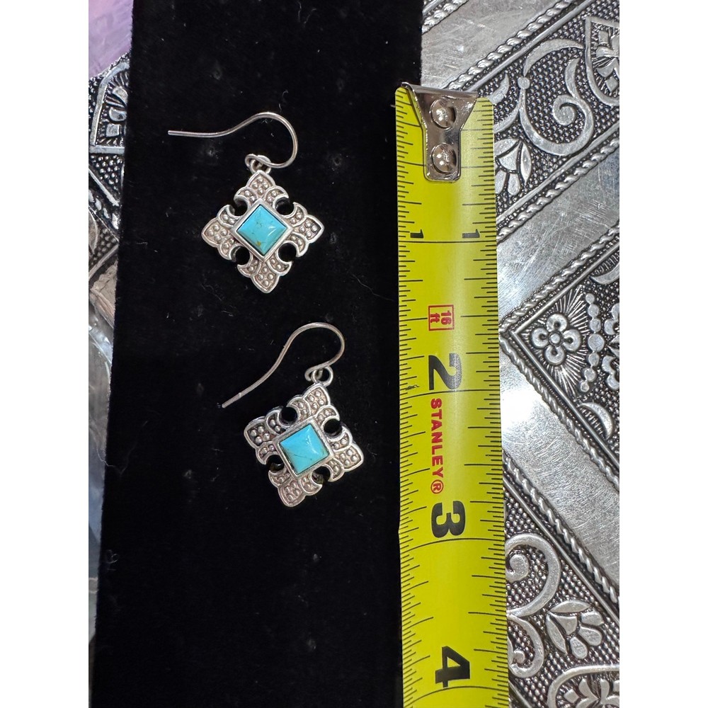 Vintage Sterling Silver Turquoise Drop Earrings