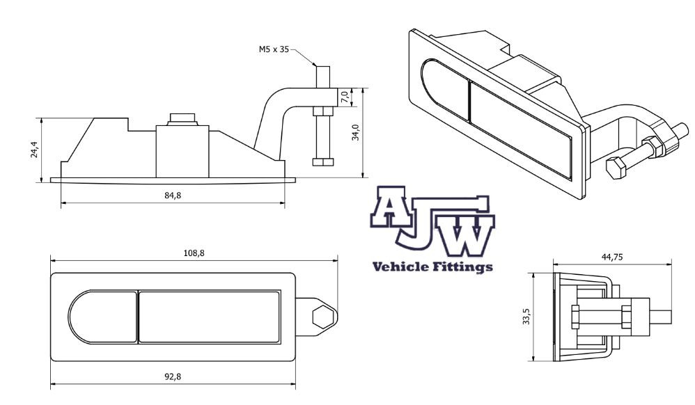 2 X Compression SMALL Latch Lever Lock Horsebox Trailers Locker Doors Tack Box