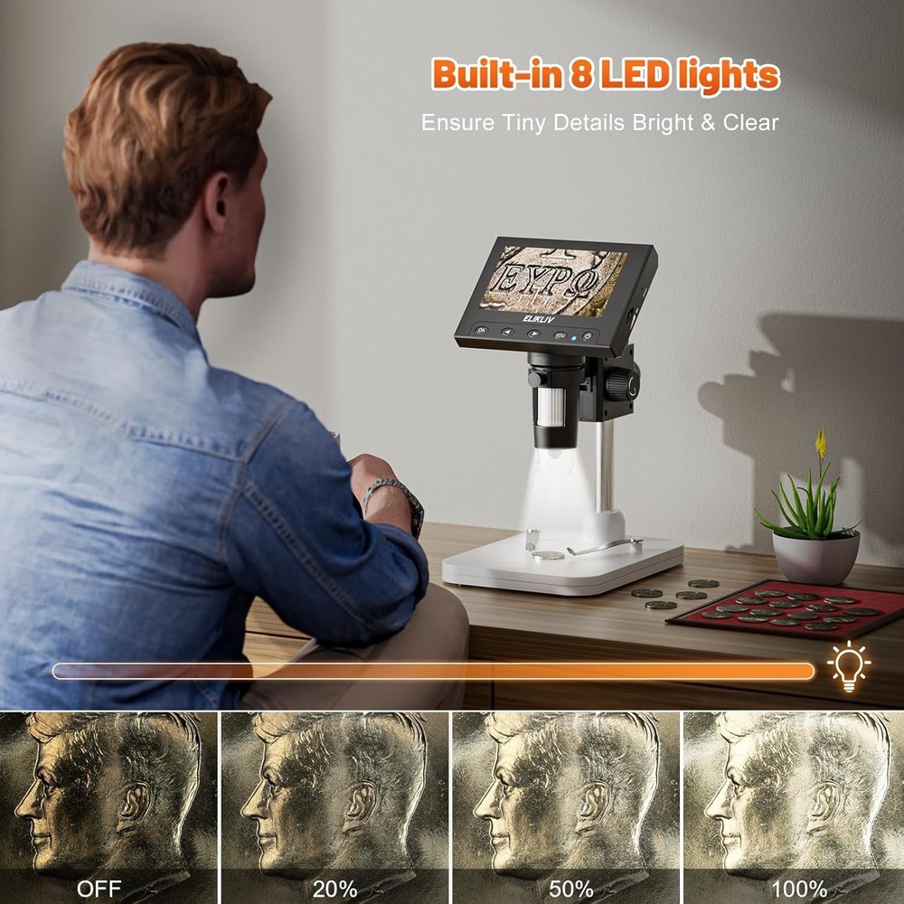 Rechargeable Coin Magnifier with Adjustable Stand