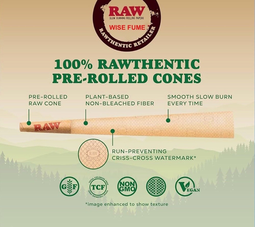 raw ORGANIC 1 1/4 size pre rolled cone +RAW PHOENIX extendo ULTIMATE LIGHTER