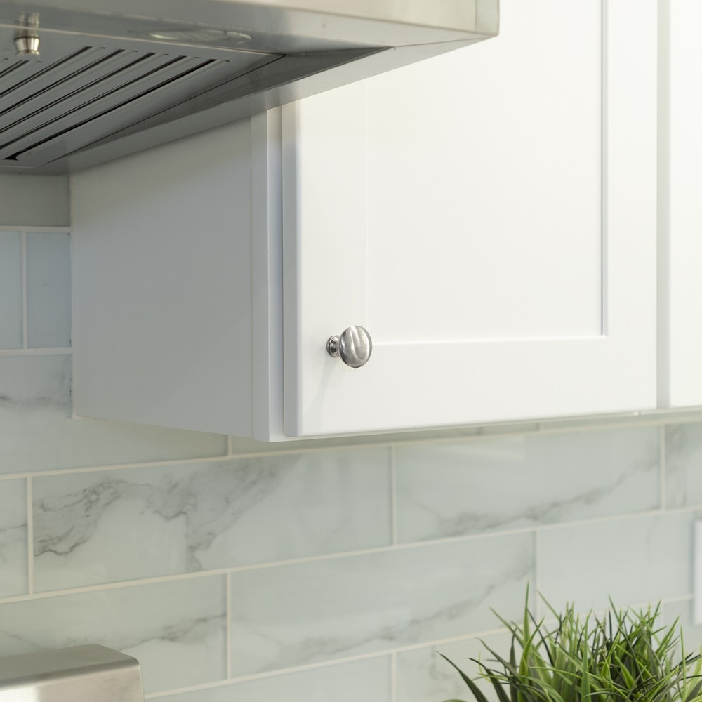 Solid Steel Mushroom Knob Pull Brushed Nickel Kitchen Bath Door Cabinet Handle