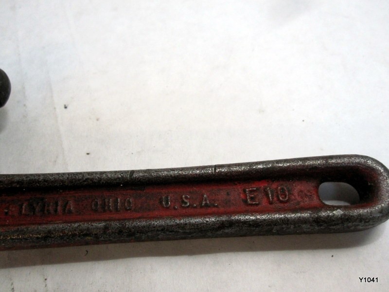 Vintage Ridgid Model# E10 Offset 10" Pipe Wrench, Plumber