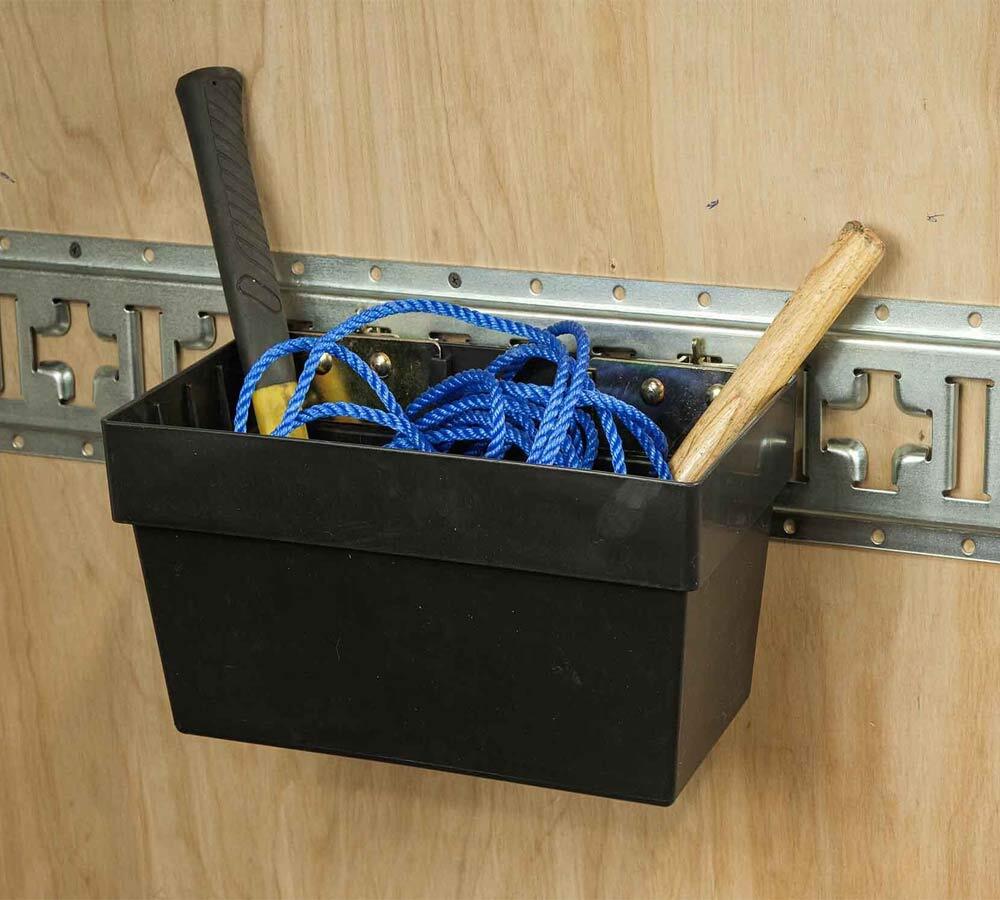 Heavy Duty Large E-Track Storage Bin for E-Track System, Enclosed Trailer Basket